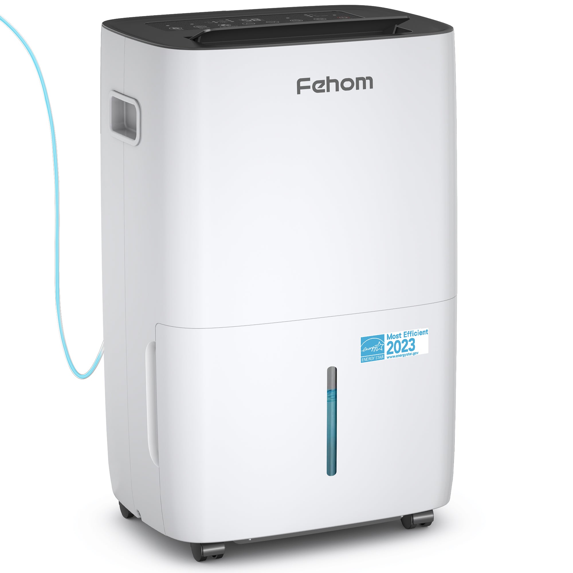 Fehom 150 Pints Dehumidifier with Pump Most Efficient 2023 Energy Star - 7000 Sq. Ft Dehumidifier for Basement with Drain Hose and 1.85 Gal Water Tank, Smart Dehumidifiers for Large Rooms(Model: JD026L-150PM)