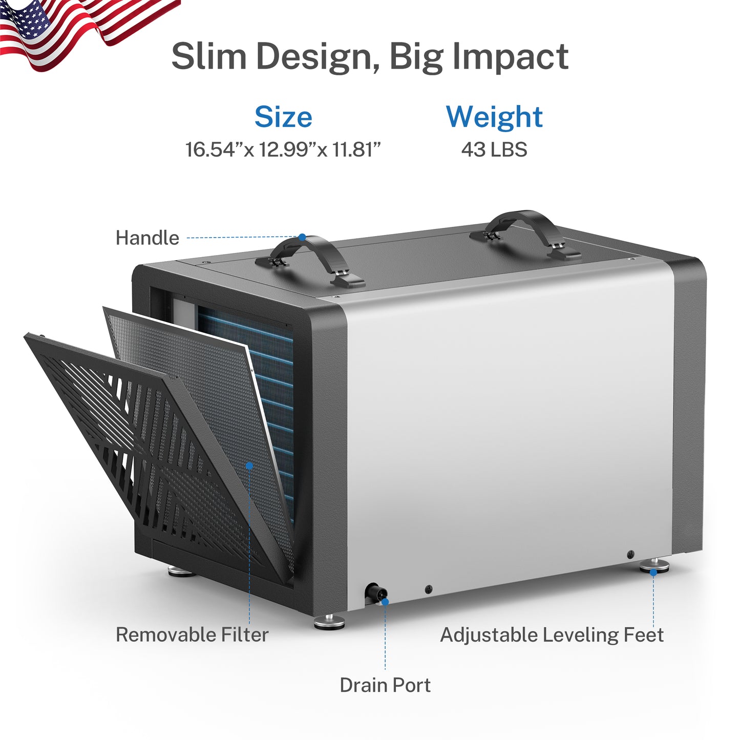 Fehom 70 Pints Crawl Space Dehumidifier with Pump