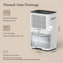 Load image into Gallery viewer, 4500 Sq. Ft Dehumidifier with Drain Hose - Ideal for Bedrooms, Basements, Bathrooms, and Laundry Rooms - with Digital Control Panel, 24 Hr Timer, and Front Humidity Display (Model: PD08F )
